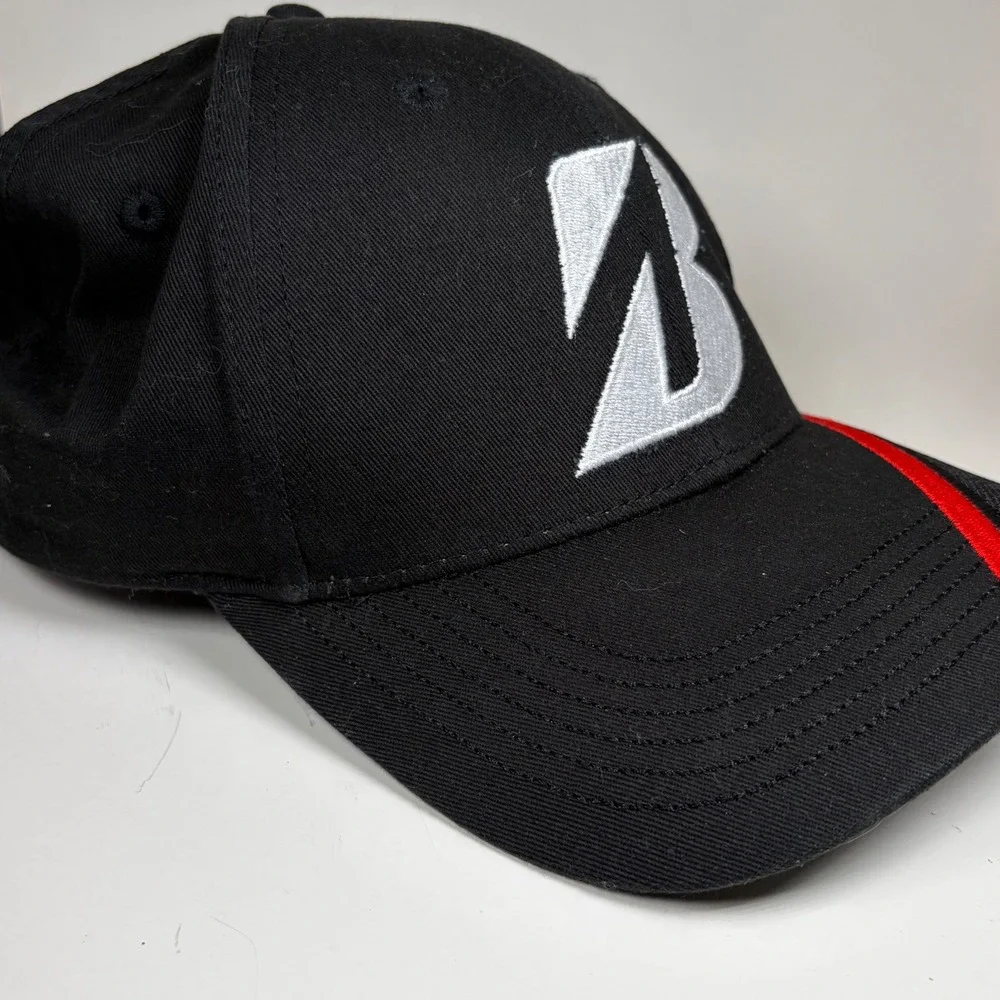 Bridgestone Golf Hat Black 100% Cotton One Size Adjustable Baseball Cap